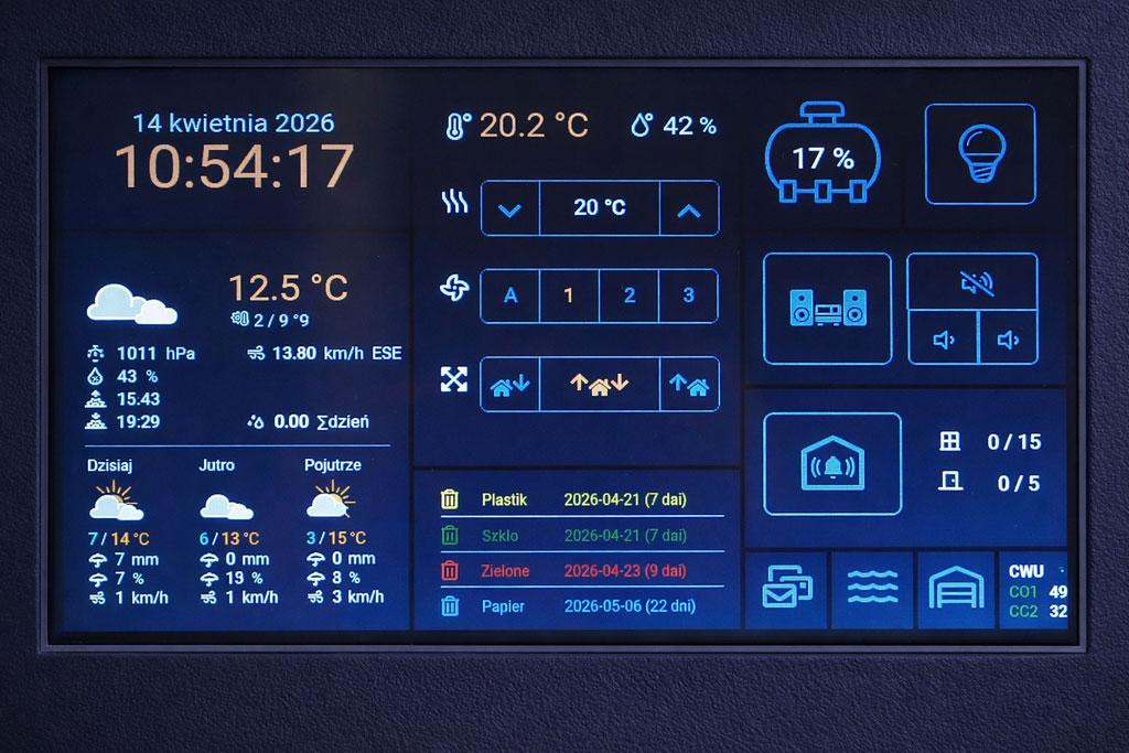 System automatyki domowej "Smart Home" z dotykowym wyświetlaczem